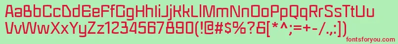 Regra-fontti – punaiset fontit vihreällä taustalla
