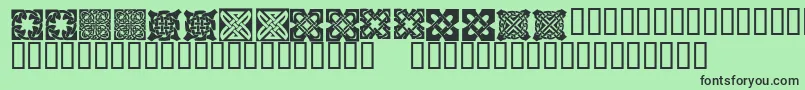 KrKelticTwo Font – Black Fonts on Green Background