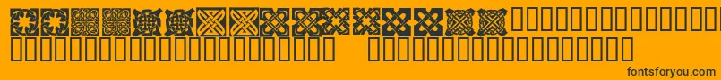 KrKelticTwo Font – Black Fonts on Orange Background