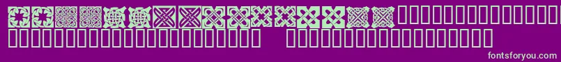 KrKelticTwo Font – Green Fonts on Purple Background