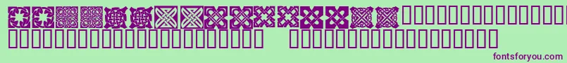 KrKelticTwo Font – Purple Fonts on Green Background