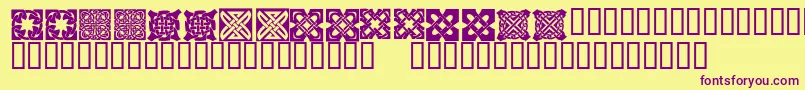 KrKelticTwo Font – Purple Fonts on Yellow Background