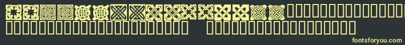 フォントKrKelticTwo – 黒い背景に黄色の文字