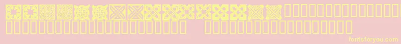 KrKelticTwo Font – Yellow Fonts on Pink Background