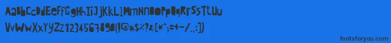 フォントCrewhassanpositivecondensed – 黒い文字の青い背景