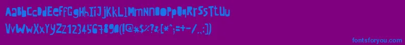フォントCrewhassanpositivecondensed – 紫色の背景に青い文字