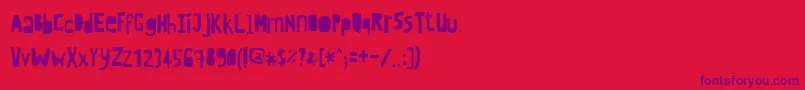 Fonte Crewhassanpositivecondensed – fontes roxas em um fundo vermelho