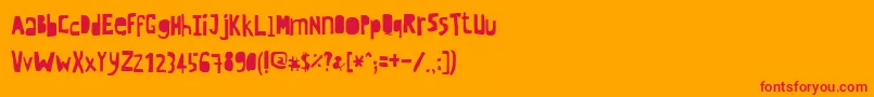 フォントCrewhassanpositivecondensed – オレンジの背景に赤い文字