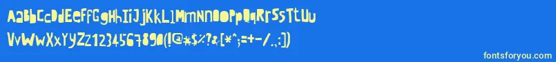 Crewhassanpositivecondensed Font – Yellow Fonts on Blue Background