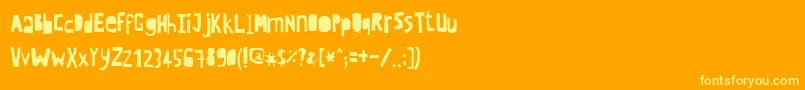 Czcionka Crewhassanpositivecondensed – żółte czcionki na pomarańczowym tle