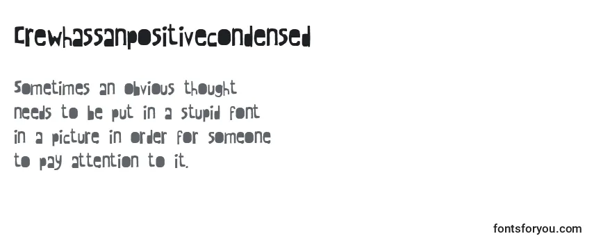 Review of the Crewhassanpositivecondensed Font