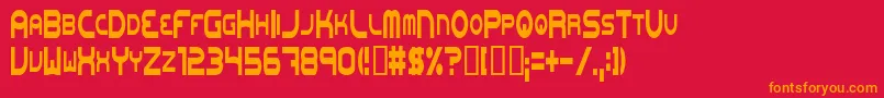 フォントOnewl – 赤い背景にオレンジの文字