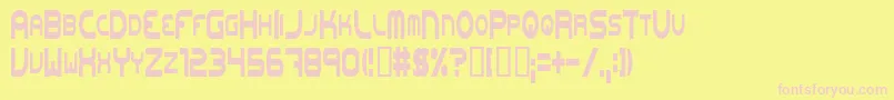 Onewl-fontti – vaaleanpunaiset fontit keltaisella taustalla