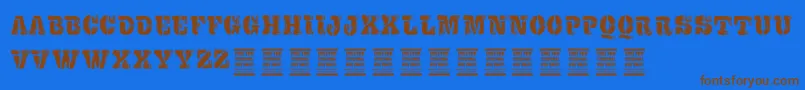 VtksExame Font – Brown Fonts on Blue Background