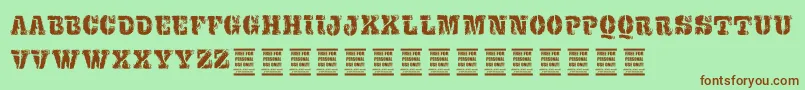 VtksExame Font – Brown Fonts on Green Background