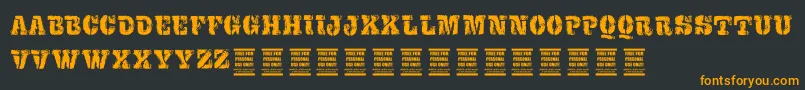 VtksExame Font – Orange Fonts on Black Background