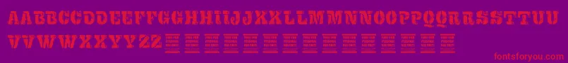 VtksExame-Schriftart – Rote Schriften auf violettem Hintergrund