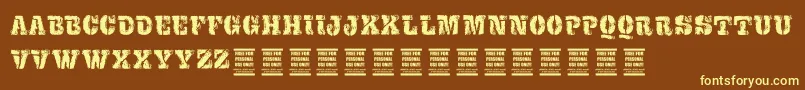 VtksExame Font – Yellow Fonts on Brown Background