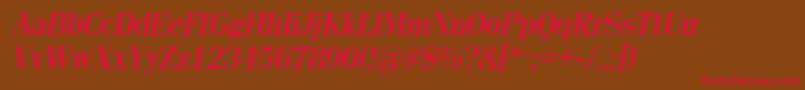 SimeizlightBoldItalic Font – Red Fonts on Brown Background