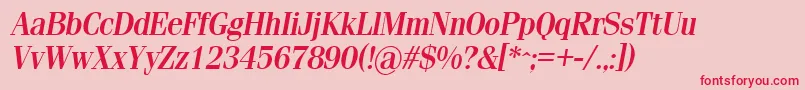 SimeizlightBoldItalic Font – Red Fonts on Pink Background