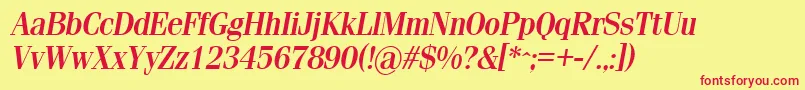 SimeizlightBoldItalic Font – Red Fonts on Yellow Background