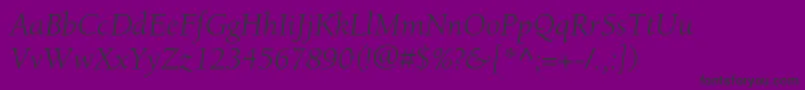 フォントBerkeleystdBookitalic – 紫の背景に黒い文字