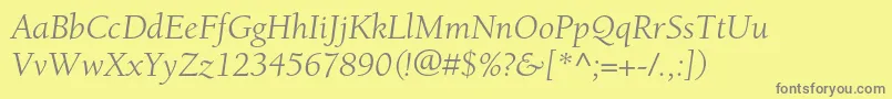 Шрифт BerkeleystdBookitalic – серые шрифты на жёлтом фоне