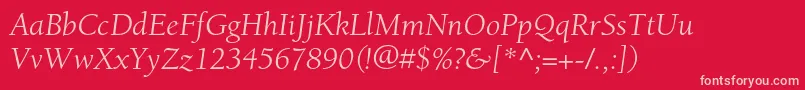 Шрифт BerkeleystdBookitalic – розовые шрифты на красном фоне
