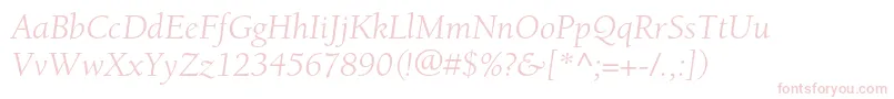 BerkeleystdBookitalic-fontti – vaaleanpunaiset fontit valkoisella taustalla