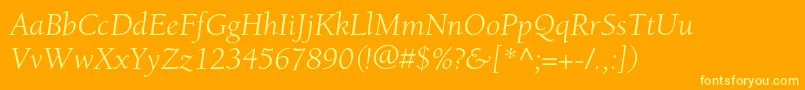 BerkeleystdBookitalic Font – Yellow Fonts on Orange Background