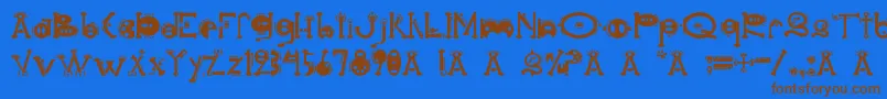 Cocoon Font – Brown Fonts on Blue Background