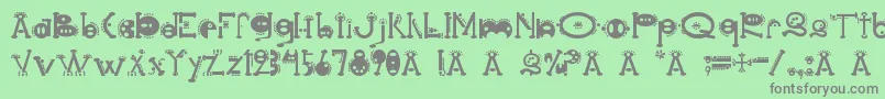 Cocoon Font – Gray Fonts on Green Background