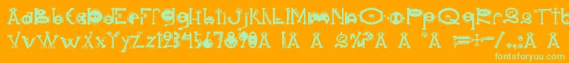 Cocoon Font – Green Fonts on Orange Background