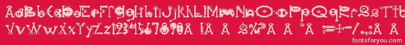 Cocoon Font – Pink Fonts on Red Background