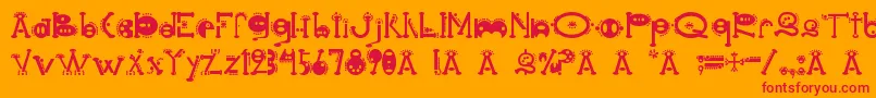 Cocoon Font – Red Fonts on Orange Background
