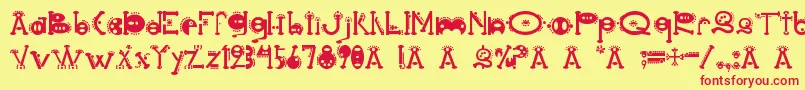 Cocoon Font – Red Fonts on Yellow Background