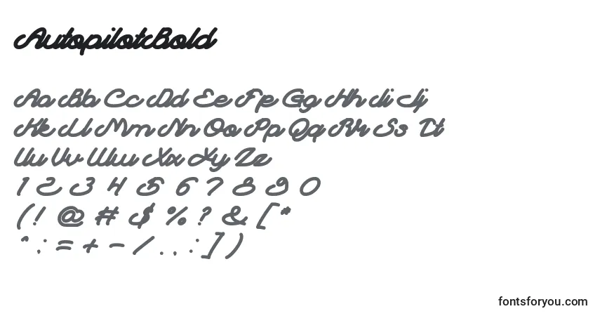 Fuente AutopilotBold - alfabeto, números, caracteres especiales