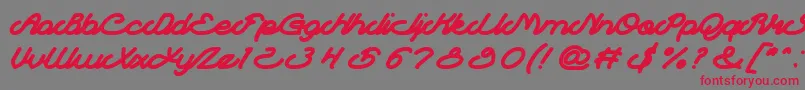 AutopilotBold-Schriftart – Rote Schriften auf grauem Hintergrund