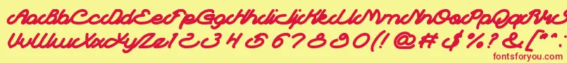 AutopilotBold Font – Red Fonts on Yellow Background