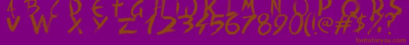 BackRide342-Schriftart – Braune Schriften auf violettem Hintergrund