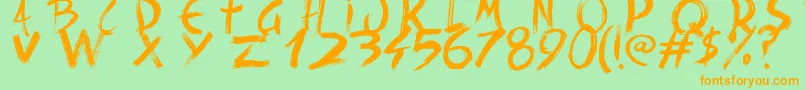 BackRide342 Font – Orange Fonts on Green Background