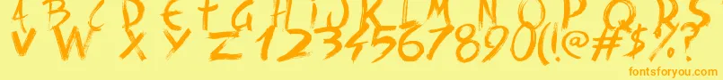 BackRide342 Font – Orange Fonts on Yellow Background