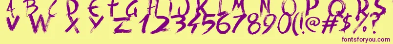 BackRide342 Font – Purple Fonts on Yellow Background