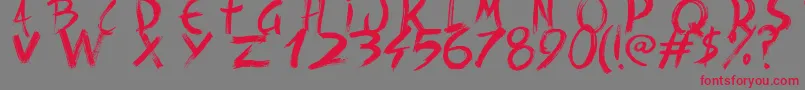 BackRide342 Font – Red Fonts on Gray Background