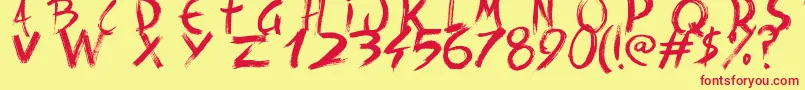 BackRide342 Font – Red Fonts on Yellow Background