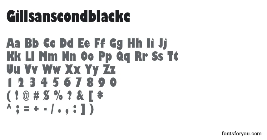 Schriftart Gillsanscondblackc – Alphabet, Zahlen, spezielle Symbole