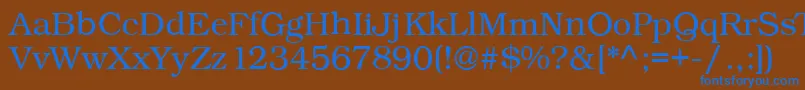 フォントKacstqurn – 茶色の背景に青い文字