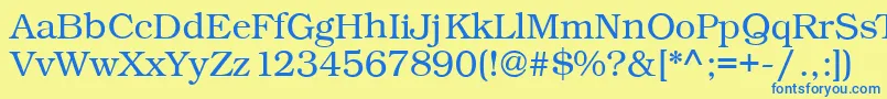 Kacstqurn Font – Blue Fonts on Yellow Background