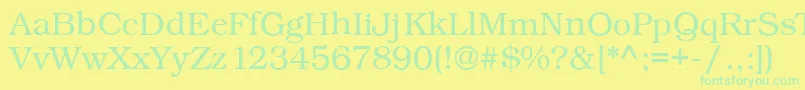 Kacstqurn Font – Green Fonts on Yellow Background