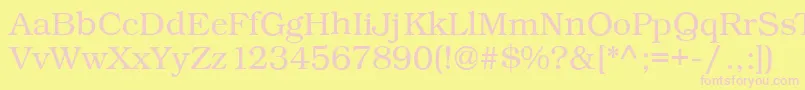 Kacstqurn Font – Pink Fonts on Yellow Background